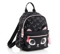 Back2Fun Mochila Mini 2 Comp. Gatita B2f, Zaino Unisex-Bambini e Ragazzi, Nero, 195 x 95 x 265 mm