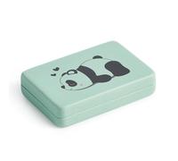 Back2Fun - Portagioie per ragazze con specchio, organizer a 4 scomparti, interno vellutato, astuccio per piccoli gioielli 100 x 70 x 20 mm, Panda