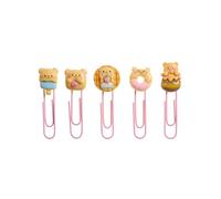 Back2Fun - Set di 5 Clip Orsetto 3D per Scrivania, Divertenti Clip in Resina, Stile Kawaii, Materiale Scolastico per il Ritorno a Scuola