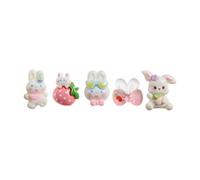 Back2Fun - Set di 5 spille decorative per coniglio 3D, puntine in resina per sughero, materiale scolastico, accessori da scrivania Kawaii per il ritorno a cole