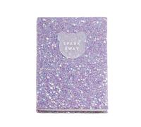 Back2Fun - Taccuino lucido con interno punteggiato, copertina glitterata e patch in silicone, dimensioni 117 x 150 mm, 96 fogli spessi, pensato per bullet journal, scrivere con guida o praticare