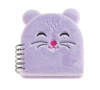 Back2Fun - Taccuino peluche con texture morbida, copertina in poliestere peluche con texture morbida, taccuino a spirale, dettagli ricamati, 80 fogli a righe da 80 g/m², 160 x 160 mm, motivo criceto