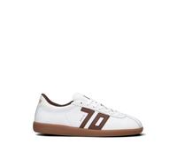 BACK70 Sneaker uomo bianca/cuoio in pelle 45