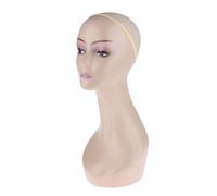 Backbayia Donna Testa di manichino con Cuffia da Capelli per vetrina di Casco Cappello Parrucca Gioielli Occhiali Pelle