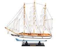 Backbayia Modellino di barca in legno, giocattolo per bambini, artigianato, decorazione per ufficio, regalo di Natale