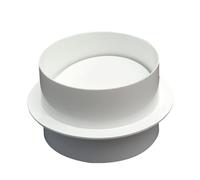 Backdraft Sumper Stenper ABS in plastica Maschio Fitta Essiccatore di riferimento con otturatore a flusso d'aria Inserimento di condotto in linea Vent in linea, adattatore/connettore del bianco 110mm