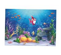 Backdrop Fotografico Mondo Sommerso 90x150cm in Vinile 3d | Tessuto per Riprese, senza Pieghe e Giunte, Soggetto Marino Cartoon per Negozio