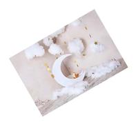 Backdrop Fotografico, Stelle e Nuvole Beige in Vinile | Banner per Ragazzo Ragazza, Uso Multiuso senza Riflessi, Colori Realistici e Struttura Resistente