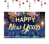 Backdrop New Years, 3x5ft 2D Holiday Decor, Festive Wall Backdrop for Photographers, Content Creators, School Events, Small Business, Family Gatherings, Window Display, Office
