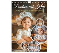 Backen mit Kids (Wandkalender 2026 DIN A4 hoch), CALVENDO Monatskalender: In diesem unterhaltsamen und lustigen Kalender, entdecken Kinder die Freude am Backen.