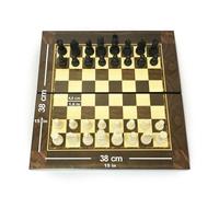 Backgammon 3in1 19'' Scacchi e Dama Pieghevole e Tutti i Pezzi Inclusi