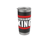 Backgammon King Divertente backgammon scherzo umorismo retrò Bicchiere termico in acciaio inox doppia parete
