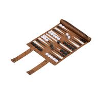 Backgammon Viaggio Campo da Gioco 32x26cm Arrotolabile Pedine Dadi Aspetto Pelle