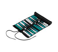 Backgammon Viaggio Tabellone Arrotolabile Gioco Pedine Dadi Campo 30x24,5 cm