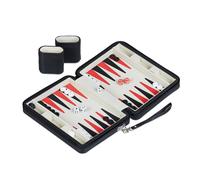Backgammon Viaggio Tabellone Gioco Pedine Dadi Borsa Portatile HLP: 5,5x24x18 cm