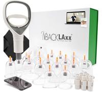 BACKLAxx Coppettazione Massaggio Set professionale 12 pezzi con Pompa a Vuoto - Coppette per Massaggio per Anti-Cellulite - Cupping Therapy