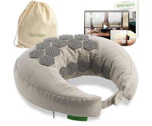BACKLAXX Cuscino per digitopressione con funzione flip e imbottitura di grano saraceno, cuscino per agopressione, cuscino cervicale contro mal di testa e tensioni al collo, per agopressione, per