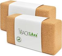 BACKLAXX® Mattoncini Yoga in Sughero Set da 2, Blocco Yoga Antiscivolo