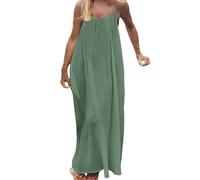 Backless Cami Dresses for Women 2026 Casual Summer Lounge Dress with Back Tie Ladies Backless Solid Color Spaghetti Strap Sleeveless Maxi House Dresses Beach Milkmaid Dress Long Sundress