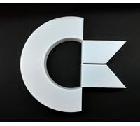 backlight 3D Printed Chicken Lips Commodore Logo for Amiga 17x15cm