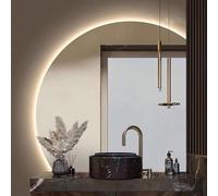 BacklitBathroom Specchio Antifog Mezza Luna Trucco Specchio Touch Switch 3 Colori OptsSemicle Design per Camera da Letto Ingresso Soggiorno (50 cm)