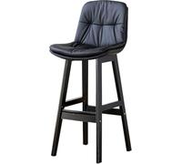 Backools Backsorst di contrappunto, Moderni sedie da Bar per sgabelli da Bar da Cucina in Pelle Sintetica con Gambe in Legno (Sala da Pranzo dell'isola della Cucina) (Black-1ps, 71 cm)