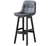 Backools Backsorst di contrappunto, Moderni sedie da Bar per sgabelli da Bar da Cucina in Pelle Sintetica con Gambe in Legno (Sala da Pranzo dell'isola della Cucina) (Grigio scuro-1ps, 61 cm/24in)