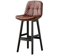 Backools Backsorst di contrappunto, Moderni sedie da Bar per sgabelli da Bar in Pelle Sintetica Sintetica con Gambe in Legno (Sala da Pranzo dell'isola della Cucina) (Brown-1ps, 61 cm/24in)