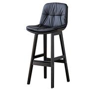 Backools Backsorst di contrappunto, Moderni sedie da Bar per sgabelli da Bar in Pelle Sintetica Sintetica con Gambe in Legno (Sala da Pranzo dell'isola della Cucina) (Black-1ps, 71 cm/28in)