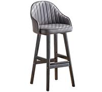 Backools Backsorst di contrappunto, sedie per sgabelli Bar Pelle Sintetica con Gambe in Legno (Sala da Pranzo dell'isola della Cucina) (Grigio scuro-1ps, 61 cm/24in)