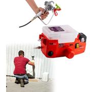 Backpack Airless Spraying Machine, Portable 1.7L Rechargeable 5000mah Lithium Battery Backpack Cordless Paint Sprayer, Furniture Wall Spraying Tool, with 6 Gear Speed(Orange)