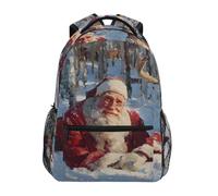 Backpack Christmas Santa Claus Snow Zainetto Per Computer | Daypack leggero Zaino Resistente Zaino da scuola Per Computer Notebook Scuola
