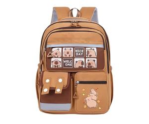 Backpack dei cartoni animati Capybara, zaino da cartone animato per bambini - Studenti della scuola Capybara Animal Backpack - Organizzatore di cartoleria da stampa alla moda con cinghie comode per le