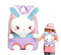 Backpack del coniglietto per bambini - Adorabile borsa da scuola per bambole di coniglio, pacchetto di bambini in cartone animato per animali 3D | Compagni di giocattolo morbido staccabile, borsa per