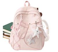 Backpack for Girls Adjustable Shoulder Strap with Star Charm Clear Pouch