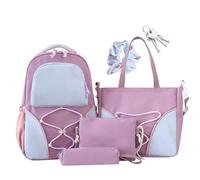 Backpack for School, Travel Bookbag Set, 4 Piece Organizer Kit, Large Capacity Design, Matching Pencil Case, Perfect for Short Trips Teenagers College Daily Textbooks Stationery Classroom