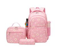 Backpack Primary School - Elementary Bookbag, School Lunch Bag Set, Stylish Lightweight Design, comode cinghie per pupils teens boys girls youth, viaggio vacanza outgoing Backpack Use, Rosa, Se