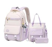 Backpack Set, School Bookbag, Cute Knapsack, 17.72x12.6x7.48 Inches Spacious Interior Design, Lightweight Material Build, 3pcs Blue Style, for Kids, Girls, Boys, Travel, Study, Preschool, Camping