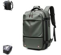 Backpack, Waterproof Backpack With Multiple Compartment Pockets, Portable 60l Expandable Travel With USB Charging Port(Green,Manual Press)