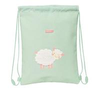 Backpack With Strings Safta Ovejita Green (26 X 34 X 1 Cm) NUOVO