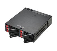 Backplane mobile a 6 alloggiamenti, 2,5 pollici HDD SSD Hard Drive Rack Hot Swap, con ventola di raffreddamento Blocco chiave Trasmissione 6Gbps per PC 5.25 Drive Bay Data Storage Appassionati