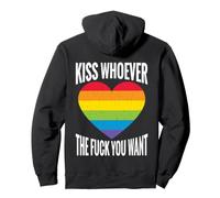 Backprint bacia Chi Vuoi LGBTQI Regenbogen Felpa con Cappuccio