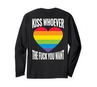 Backprint bacia Chi Vuoi LGBTQI Regenbogen Maglia a Manica