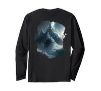 Backprint Bella Montagna Paesaggio Montagne Catena Polare Maglia a Manica
