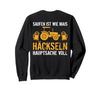 Backprint Bere è Come tritare Il Mais, Basta Che Sia Pieno Felpa