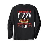 Backprint Chissà se Anche la Pizza Pensa a Me Maglia a Manica