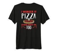 Backprint Chissà se Anche la Pizza Pensa a Me Maglietta Premium