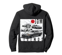 Backprint Distress JDM Legends Race Cars Bandiera Giapponese Regali Felpa con Cappuccio