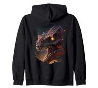 Backprint Gigante sputafuoco Il temibile Dinosauro Felpa con Cappuccio