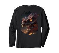 Backprint Gigante sputafuoco Il temibile Dinosauro Maglia a Manica